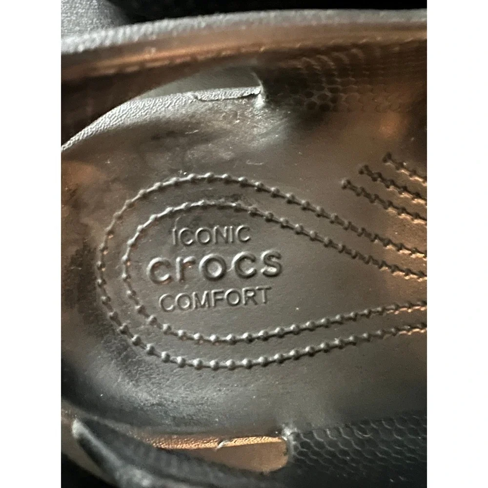 Crocs Skyline Fisherman Sandals Black Platform Lug Sole Womens 10 Mens 8 208182